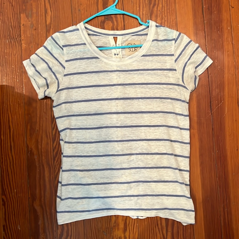 Chaser Striped Top with back detail size S